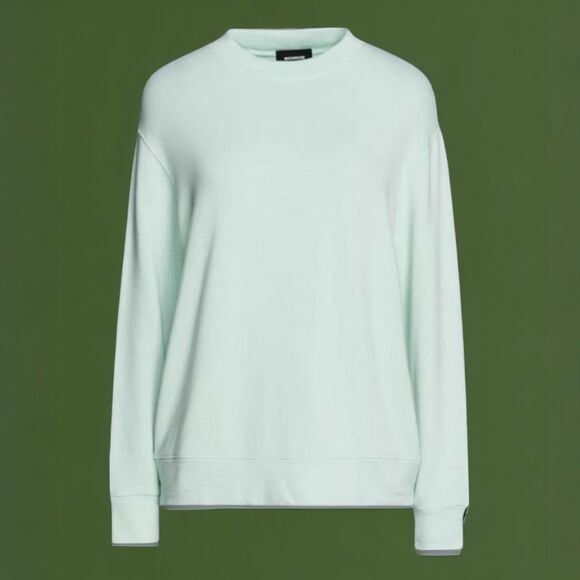 Monrow Clean Girl Pastel Core Soft Girl Mint Green Crew Neck Pullover~$150 - Picture 2 of 9